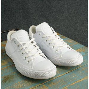 Converse All Star Womens Sneakers Shoes Low Top Triple White Leather Size 7